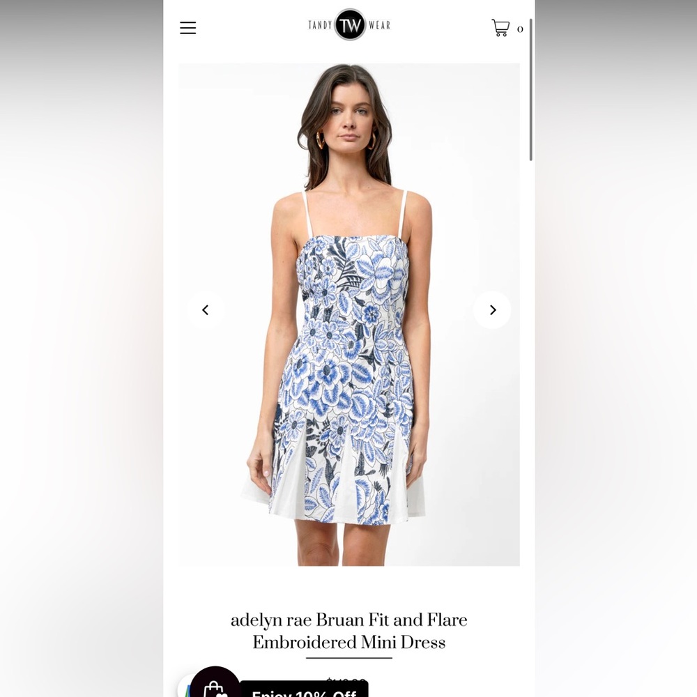 Adelyn Rae bruan fit and flare embroidered mini dress